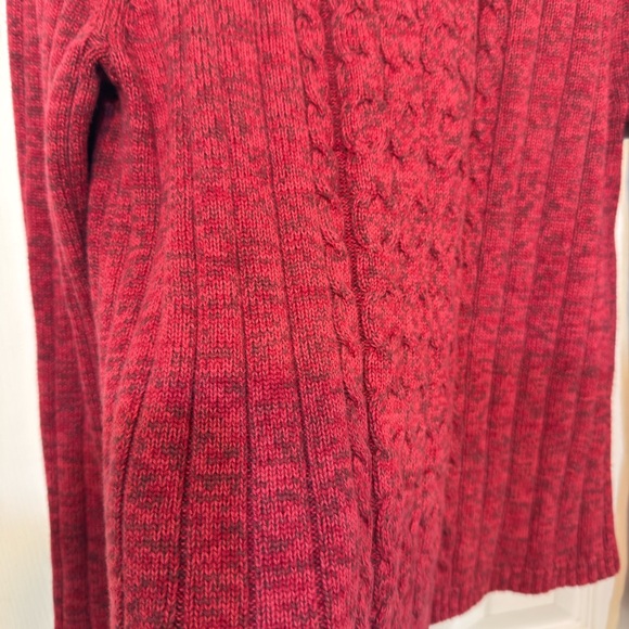 Karen Scott Women’s Peppered Red Pullover Cable Knit Sweater Small 100% Cotton - Picture 7 of 8